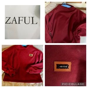 ARTIC BESR By ZAFUL Rust Amber  Mock Neck Cozy Sweater Factory cropped.